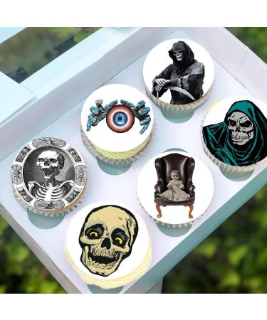 24 x Pre-Cut Halloween Mix 15 Edible Stand up Wafer/Rice Paper Cupcake Toppers Birthday Scary Party Cake Decorations - Buy Online on GoSupps.com