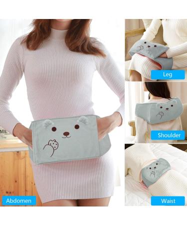 Homealexa 1L Long Hot Water Bottle with Plush Cover - Waist Warmer Rubber Bag for Winter, Cute Bear Design - Buy Online on GoSupps.com