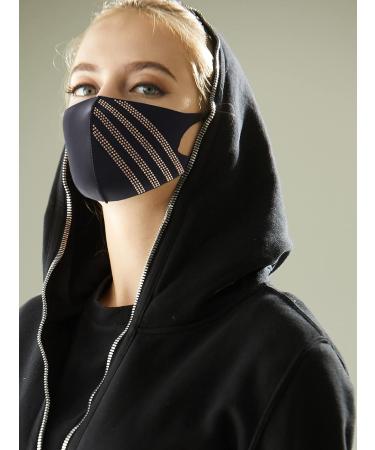 LOOKA Protective Fashion Crystal Mask | Washable & Reusable | Comfortable AG 4Line Gold (Small Medium) - International Shipping Available - Buy Online on GoSupps.com