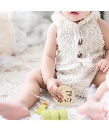 7pcs Wooden Baby Milestone Cards | Double Sided Newborn Announcement Sign | Baby Shower Photo Props - Buy Online on GoSupps.com