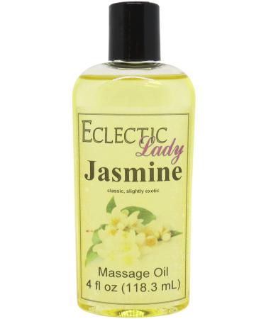 Jasmine Massage Oil 4 oz With Sweet Almond Oil and Jojoba Oil Preservative Free Perfect for Aromatherapy and Relaxation 4 Ounce