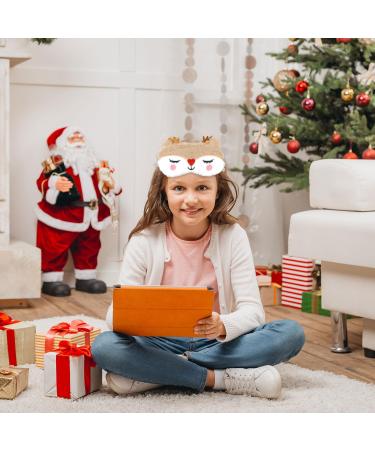 Christmas Reindeer Soft Plush Eye Mask for Sleeping - Breathable Blindfold for Women Men Kids - Ideal for Night Nap, Travel, and Meditation - Buy Online on GoSupps.com