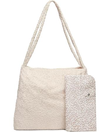 Shop Jollein Diaper Bag Shopper 34x43cm - Boucle Biscuit Ivory | Stylish & Functional Baby Bag for Moms - International Shipping Available - Buy Online on GoSupps.com