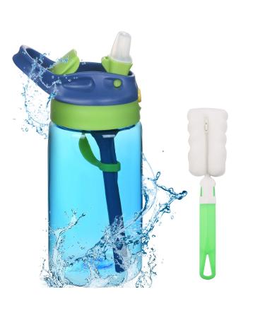 flintronic Sippy Cup 480ML Kids Drink Bottle Toddler Cup Leak-Proof Shatter-Proof BPA-Free for Water Milk Juice (Brush Included) Blue