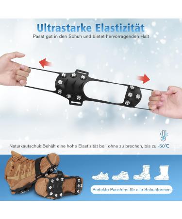 LCMOM Winter Shoe Spikes - Anti-Slip Ice & Snow Grips for Men & Women - 11 Teeth Crampon Design - Buy Online on GoSupps.com
