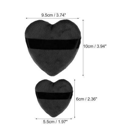VOCOSTE 4 Pcs Loose Powder Puff - Soft Heart Shape Makeup Tool for Flawless Face - Short Plush Blender in Black & Red - Buy Online on GoSupps.com