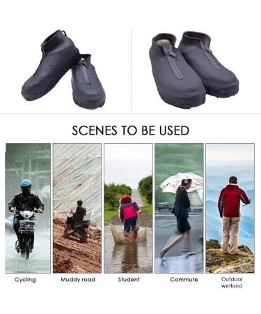 Rehomy Waterproof Shoe Covers | Non-Slip Silicone Rain Overshoes with Zipper | Outdoor Shoe Protector for Kids, Men, Women | Black L (EU 38-42) - Buy Online on GoSupps.com