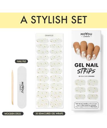 Moyou London Gel Nail Strips 20 Pc + Free UV Lamp | Easy Apply & Remove for Salon-Quality Manicure - Oopsy Daisy - Buy Online on GoSupps.com