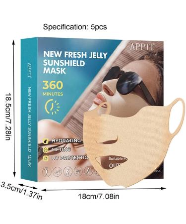 5 Pcs Sun Masks for Women UV Face Mask Skin Care Skinfriendly facial mask moisturizing Skin care mask with UV protection moisturizing gel breathable - Buy Online on GoSupps.com