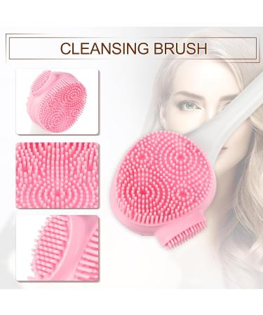 VOCOSTE Silicone Facial Cleansing Brush - Multifunctional Handheld Face Scrubber for Skincare & Massage - Pink White - Buy Online on GoSupps.com