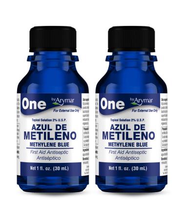Arymar Methylene Blue Antiseptic Solution 1 oz, Topical Antiseptic for Minor Cuts and Scrapes Pack of 2
