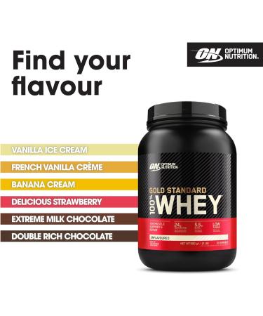 Optimum Nutrition Gold Standard 100% Whey Muscle Building and Recovery Protein Powder With Naturally Occurring Glutamine and BCAA Amino Acids Unflavoured 30 Servings 900 g - Buy Online on GoSupps.com