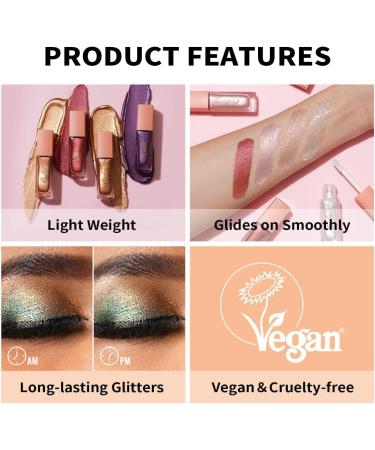 Oulac Liquid Glitter Eyeshadow - Metallic Mossy Green with Gold Sparkle | Vegan & Cruelty-Free | 5.4g Wreath Nebula - Buy Online on GoSupps.com