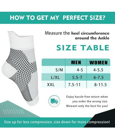 Neuropathy Socks for Men & Women - Diabetic Foot Pain Relief - 2 Pairs XXL White Socks for Plantar Fasciitis & Nerve Pain - Buy Online on GoSupps.com