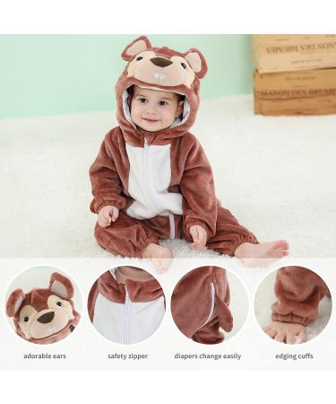 COOKY.D Unisex Winter Hooded Romper Jumpsuit | Squirrel Design | 12-18 Months - Buy Online on GoSupps.com