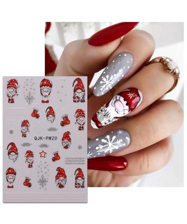 JMEOWIO Glitter Christmas Nail Art Stickers - 10 Sheets Self-Adhesive Snowflake & Tree Designs for Holiday Nail Decoration - Buy Online on GoSupps.com