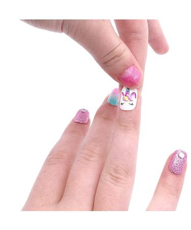 Unicorn Kids Nail Polish Set with Dryer - Scented Manicure Kit for Girls | Non-Toxic Glitter Polishes & Press-On Nails Stickers | Safe Peel-Off Formula for Little Girls & Tweens - Buy Online on GoSupps.com