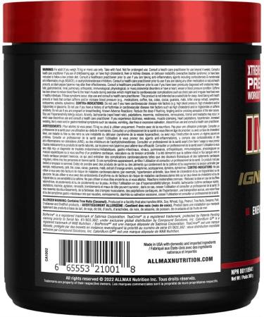 ALLMAX Nutrition - Impact Igniter Xtreme Pre Workout Powder - with Citrulline Malate Beta - Alanine Caffeine Taurine and Betaine anhydrous - Fruit Punch - 360g Fruit Punch 360 g (Pack of 1) - Buy Online on GoSupps.com