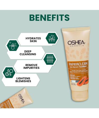 Oshea Herbals Papayaclean Anti Blemishes Face Wash 80gm - Brighten Skin & Reduce Acne Marks | International Shipping Available - Buy Online on GoSupps.com
