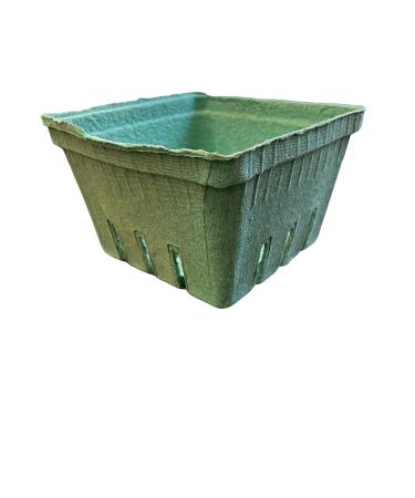 Green Fiber Fruit Berry Pulp Basket Container for Blueberries Strawberry Tomatoes and Produce (20, 1 quart) 20 1 quart