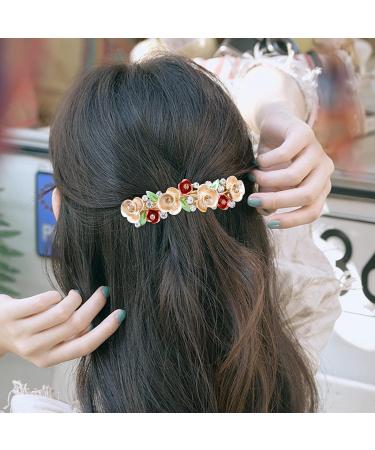WHAVEL 3PCS Flower Hair Barrettes - French Barrette Clips for Women - Butterfly Fancy Clips - Large Barrettes for Thick/Fine Hair (Gold) - Buy Online on GoSupps.com