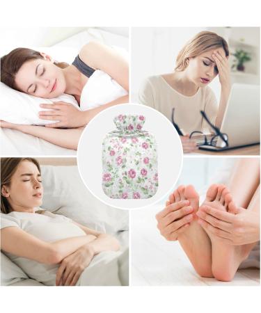 Buy ZZXXB Pink Rose Pattern Heat Bottle 1L PVC Hot Water Bottle with Fleece Cover for Neck & Shoulder Pain Relief | Effective Heat Therapy - Buy Online on GoSupps.com