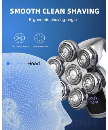 LOBINH Electric Head Shaver for Bald Men in Black - Fast and Smooth Shaving Experience - Buy Online on GoSupps.com
