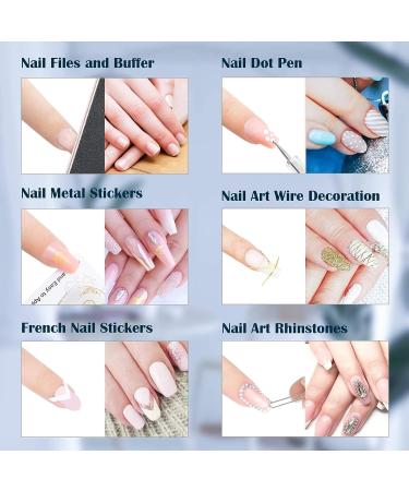 Poly Nail Gel Kit - 5 Pcs Extension Gel Set with UV LED Lamp | VANREESA Soak Off Top & Base Coat | Nail Starter Kit Gift for Women - Blue+Black - Buy Online on GoSupps.com