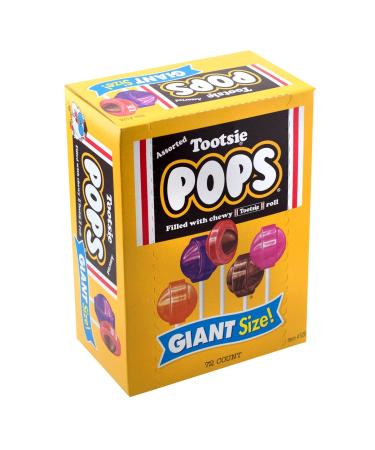 Tootsie Roll Pops Giant Size (72 Count) Variety Pack 3.82 Pound Allergen Friendly HALLOWEEN FAVORITE - Buy Online on GoSupps.com