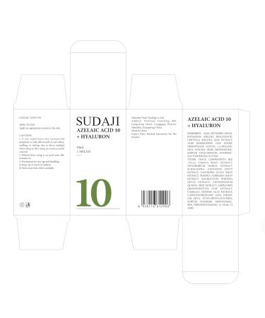 SUDAJI 1.76 fl oz Azelaic Acid 10 Hyaluron Redness Balancing Serum Facial Serum for Uneven Skin Hyaluronic Acid Niacinamide - Buy Online on GoSupps.com