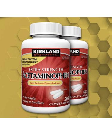 Kirkland Signature Extra Strength Acetaminophen 500MG Caplets (1000 Count) - Pack of 2 | Pain Relief Medication - Buy Online on GoSupps.com