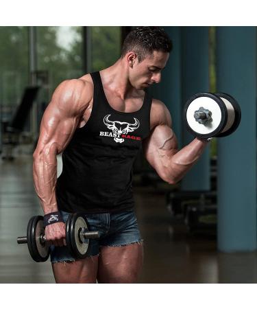 BEAST RAGE Weight Lifting Straps - Padded Wrist Support for Gym Bodybuilding - Non Slip Dumbbell Bar Wraps for Power Deadlift - Advanced Grips for Heavy Duty Exercise - Black - Buy Online on GoSupps.com