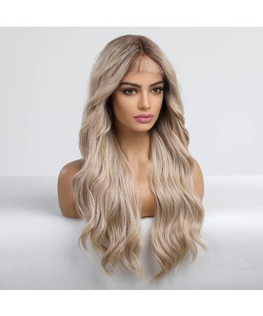 Platinum Blonde Lace Front Wig for Women - Long Curly Style, Natural & Glueless - Heat Resistant Synthetic Hair - Buy Online on GoSupps.com