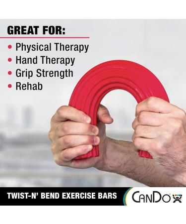 CanDo Twist-n-Bend Hand Exerciser - Red Flexible Training Stick for Finger Strength - 12 Light Resistance - Buy Online on GoSupps.com