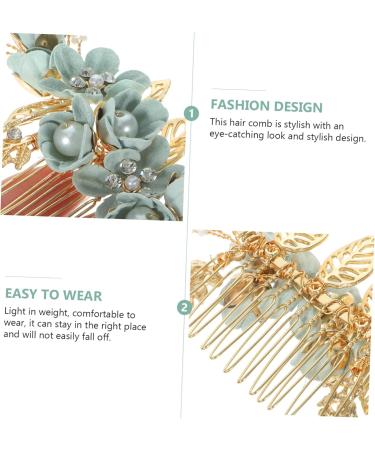 KONTONTY Bridal Hair Comb Hair Accessories for Women Retro Hair Comb Clips Hair Clips Wedding Hair Comb Wedding Combs for Hair for Bride Jewelry Vintage Bridal Hair Jasmine Pearl Mother - Buy Online on GoSupps.com