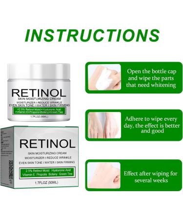 Cr me Hydratante claircissante Au R tinol - 2 Pi ces - Anti- ge R duit Les Ridules Et Rides Pour Tous Types De Peau - Hydratation Intense Luminosit Et Fermet Parties Du Corps Et D collet  - Buy Online on GoSupps.com
