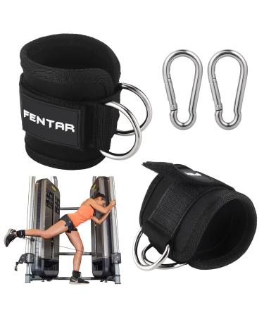 2 pieces of foot loops cable train with D-rings foot cuffs and carabiners foot loops for fitness training foot cading cables cable pull for men and women leg extensions buttocks and leg training black - Buy Online on GoSupps.com