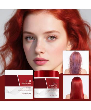 Hair mask with red coloring 90 g nourishing and revitalizes the treatment with color deposits for damaged or colorful hair shine and roof - Buy Online on GoSupps.com