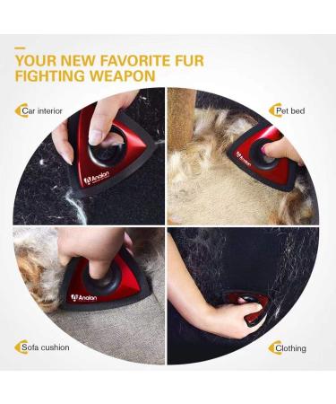 Analan Animal Hair Remover Brush - Ultimate Pet Hair Removal for Carpets Furniture Clothes & More (Includes Extra Blade) - Red - Buy Online on GoSupps.com