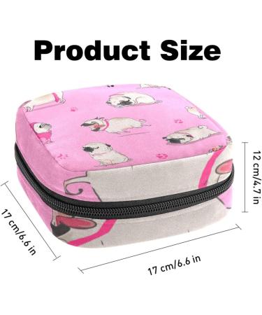 Cute Animal Mops Paw Pattern Pink Women's Storage Bag | Portable Menstrual Cup Bag | Ideal for Teens & Women - Buy Online on GoSupps.com
