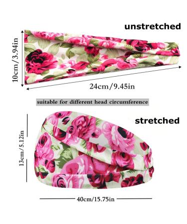 6 Pack Boho Headbands - Stretchy Non Slip Hair Bands for Yoga, Running and Sports - Buy Online on GoSupps.com