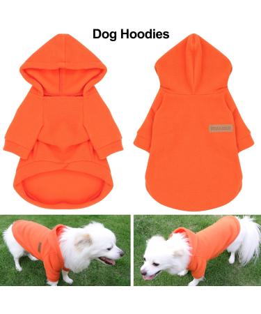 Shop Hualisiji Dog Hoodie & Fleece Sweater - Warm Lightweight Chihuahua Sweater in Orange (L) | Perfect for All Breeds - Buy Online on GoSupps.com
