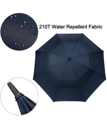 Prospo 72 Inch Windproof Golf Umbrella - Navy Blue XL | Automatic Open, Double Canopy, Vented & Waterproof Stick Umbrella for Men and Family - Buy Online on GoSupps.com