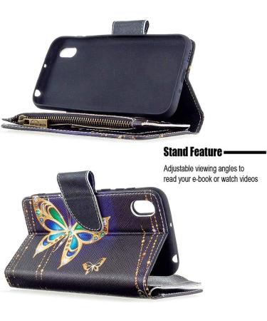 Miagon 9 Card Slots Leather Case for Huawei Y5 2019 - Colorful Zipper Flip Wallet PU Leather Protective Cover with Diamond Butterfly Design - Buy Online on GoSupps.com