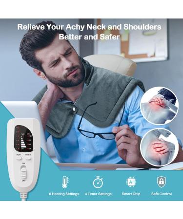 Alomejor Electric Warming Scarf & Heating Pillow 6-Stage Temp Control for Seniors & Office Workers EU Plug 220-240V - Buy Online on GoSupps.com