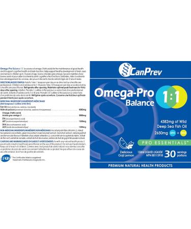 CanPrev - Omega-Pro Balance 150ml Liquid - 4382mg of Wild Deep Sea Fish Oil - Helps Support Cognitive Health and Brain Function - Goji Lemon Flavour - Buy Online on GoSupps.com