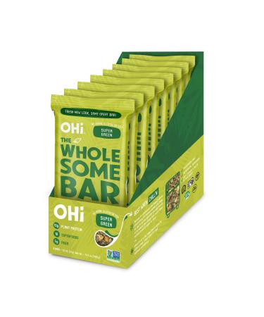 OHi Wholesome Bars - Super Green - Plant-Based Superfood Energy Bars, Non-GMO, Grain-Free, Gluten-Free, Soy-Free Spirulina Paleo Food Bars, Cold-pressed, Refrigerated Whole Food Bars (16 Count) Super Green 16 Count (Pack o…