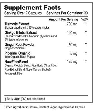NOOT Neuro Flame - Ginkgo Biloba Supplement with Curcumin Brain Supplements for Memory and Focus Biohacking Nootropics Adaptogens Phytogens Natural Focus Supplement 60 Capsules - Buy Online on GoSupps.com