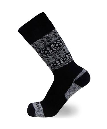 Pure Athlete Kids Alpaca Wool Ski Socks - Warm Wool Ski Sock for Boys, Girls - Skiing, Snowboarding 1 Pair - Black X-Small-Small