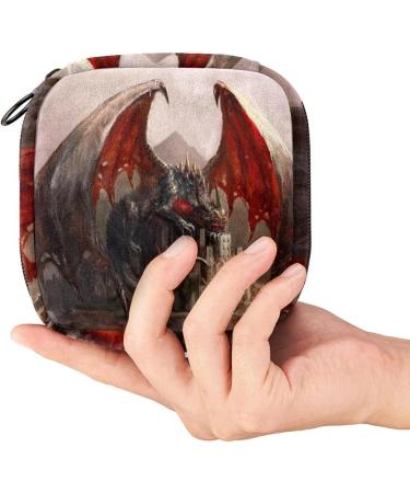 Menstrual Pad Bag with Zipper | Dragon Castle Tampon Pouch for Women & Girls | Stylish Ladies Napkin Collection Bag - Buy Online on GoSupps.com